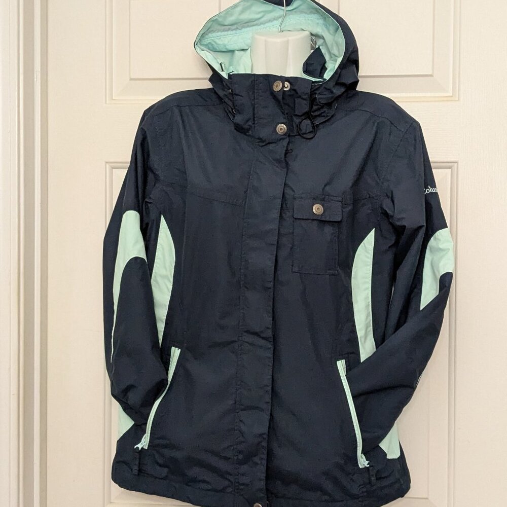 Columbia Omni-Tech Interchange Women's Jacket Sportswear Company Sz M Blue/Green